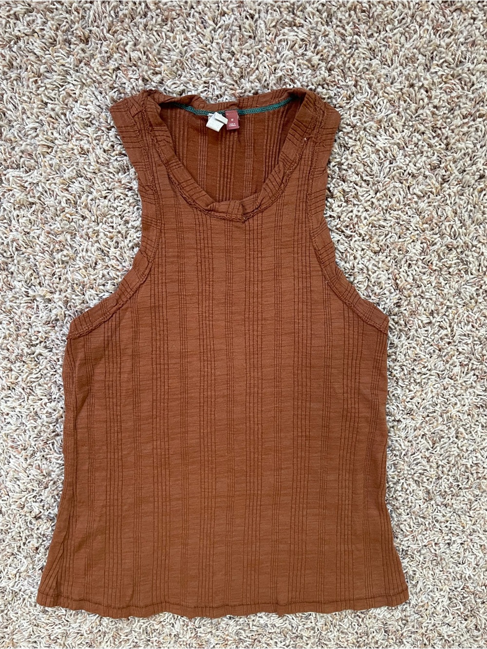 Anthropology Pilcro Ribbed Sleeveless Tank Rusty Fall Brown Soft Women Size M